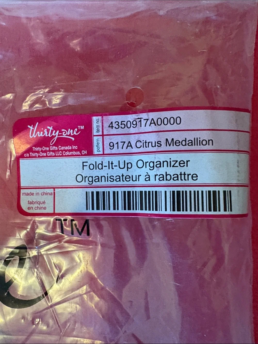 Thirty-One Fold-It-Up Organizer in Citrus Medallion Print